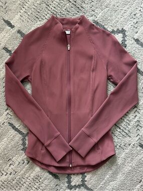 EUC Athleta Salutation ribbed jacket small tall tawny rose ST